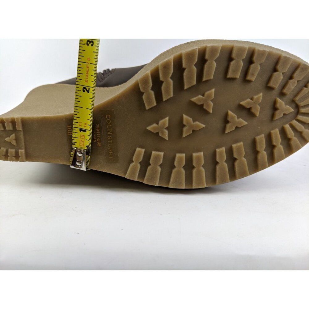 Colin Stuart Faux Fur Wedge Heel Womens Size 10B Brown Knee High Pink Laces - Picture 11 of 12